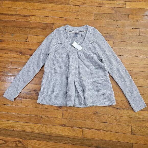 Old Navy Maternity Cable Knit Tunic V Neck Sweater Gray Medium - Picture 2 of 8